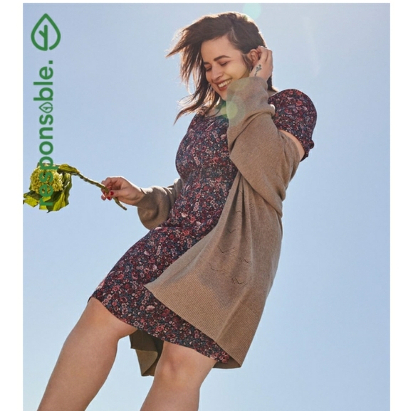 Knit Open Cardigan with Balloon Sleeves - Picture 3 of 3